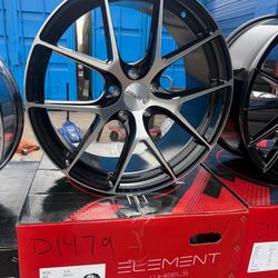 Element EL44 (Machine Face & Black) ✨ ​Contrast that Commands. A deep-concave, split 5-spoke design with a premium machined face finish. Performance s