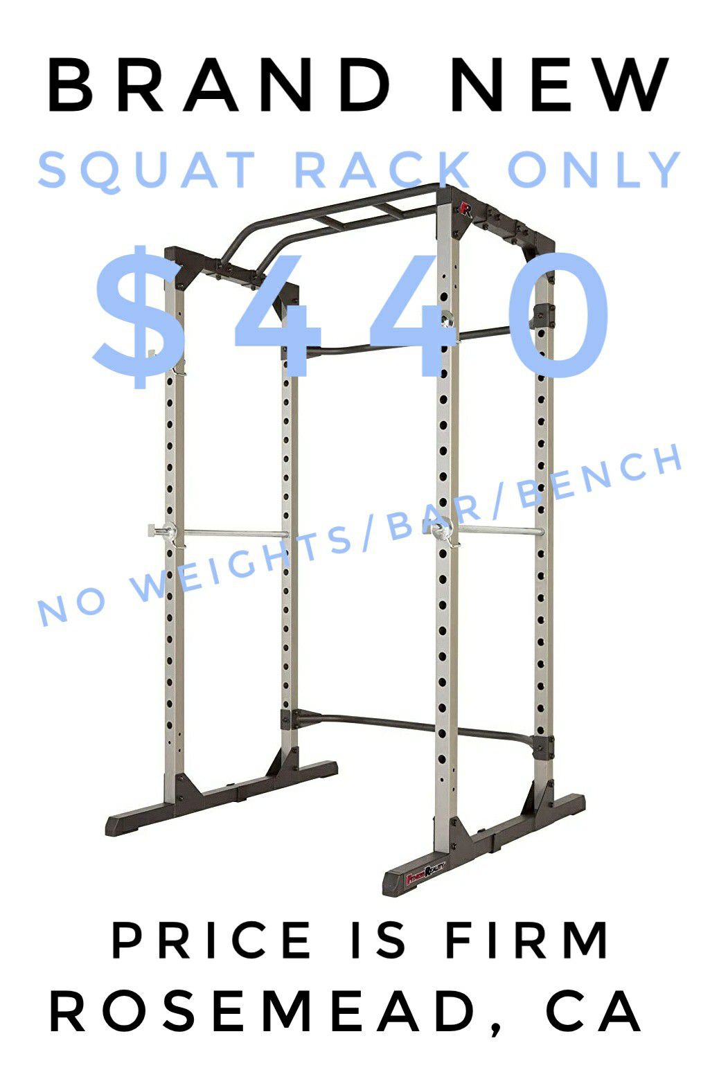 ProGear 1600 / Fitness Reality 810XLT Super Max Power Cage Squat Rack Bench  Press with bench, weights sold separately for Sale in South El Monte, CA -  OfferUp