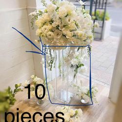 31.5inch 10 Set Acrylic Flower Vase Column Stand Wedding Birthday Special Centerpiece for Tables NEW Quinceañera Quince 15th Bridgerton Birthday 