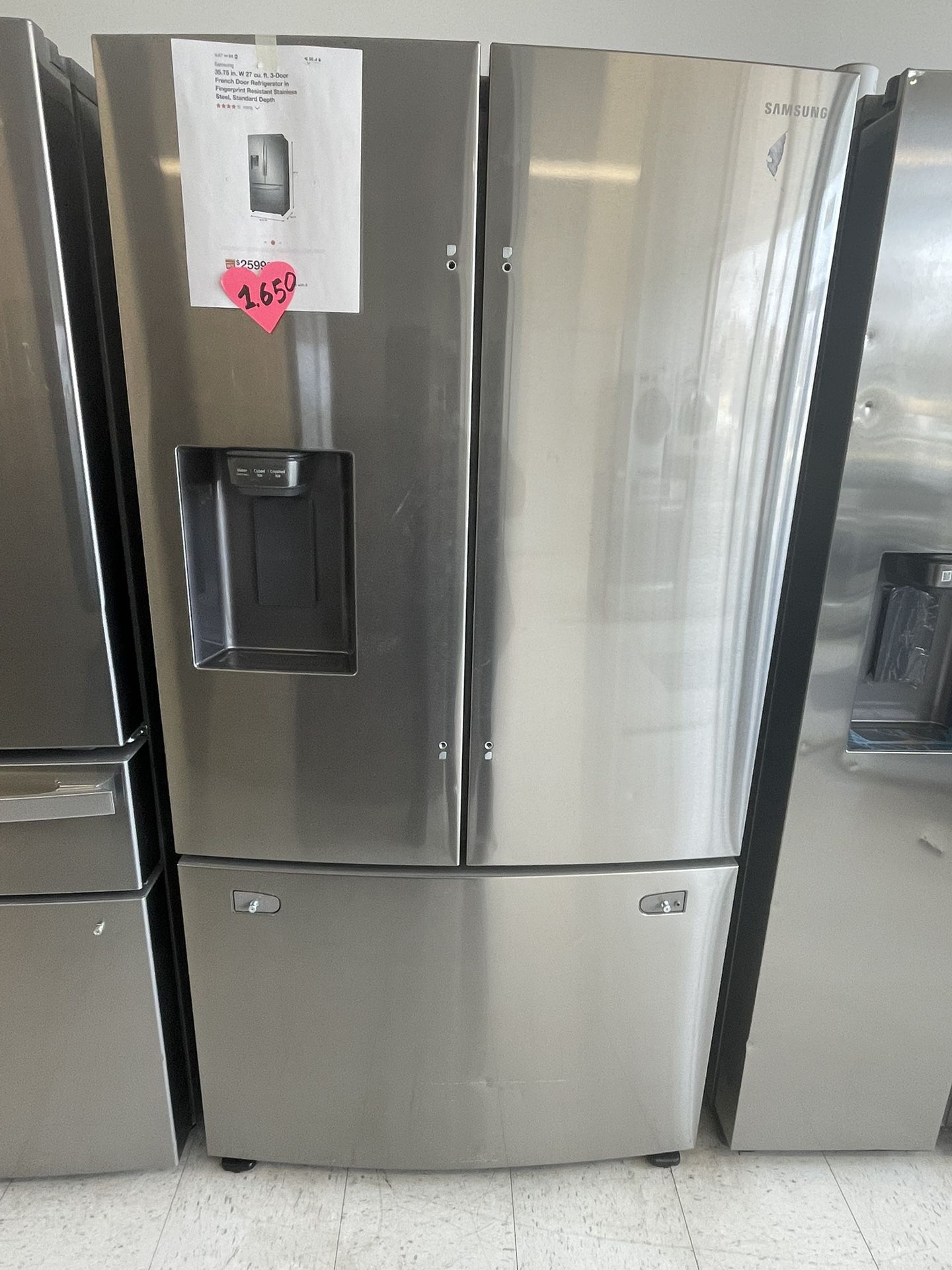 Samsung French Door Refrigerator New Scratch And Dent With 6months Warranty 