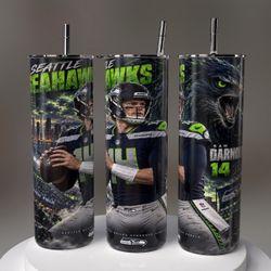 Seattle Seahawks Sam Darnold #14 Skinny Tumbler
