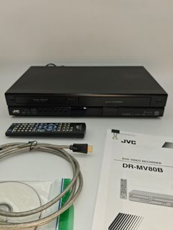 JVC, DVD Recorder/VCR with remote, manual and cable.  HDMI  output . Works fine.