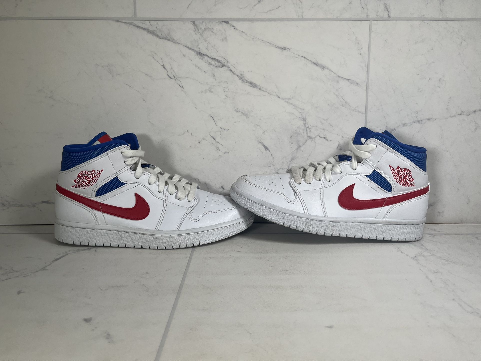 Jordan Retro 1 White Red Royal Shoes Size 8 Bq6472-164 (64877-2)