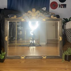 Antique Wooden Framed Mirror