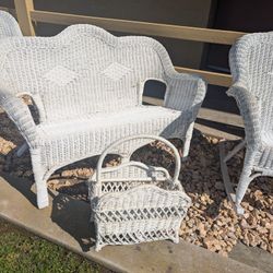 Three Pieces Of Rattan Furniture 