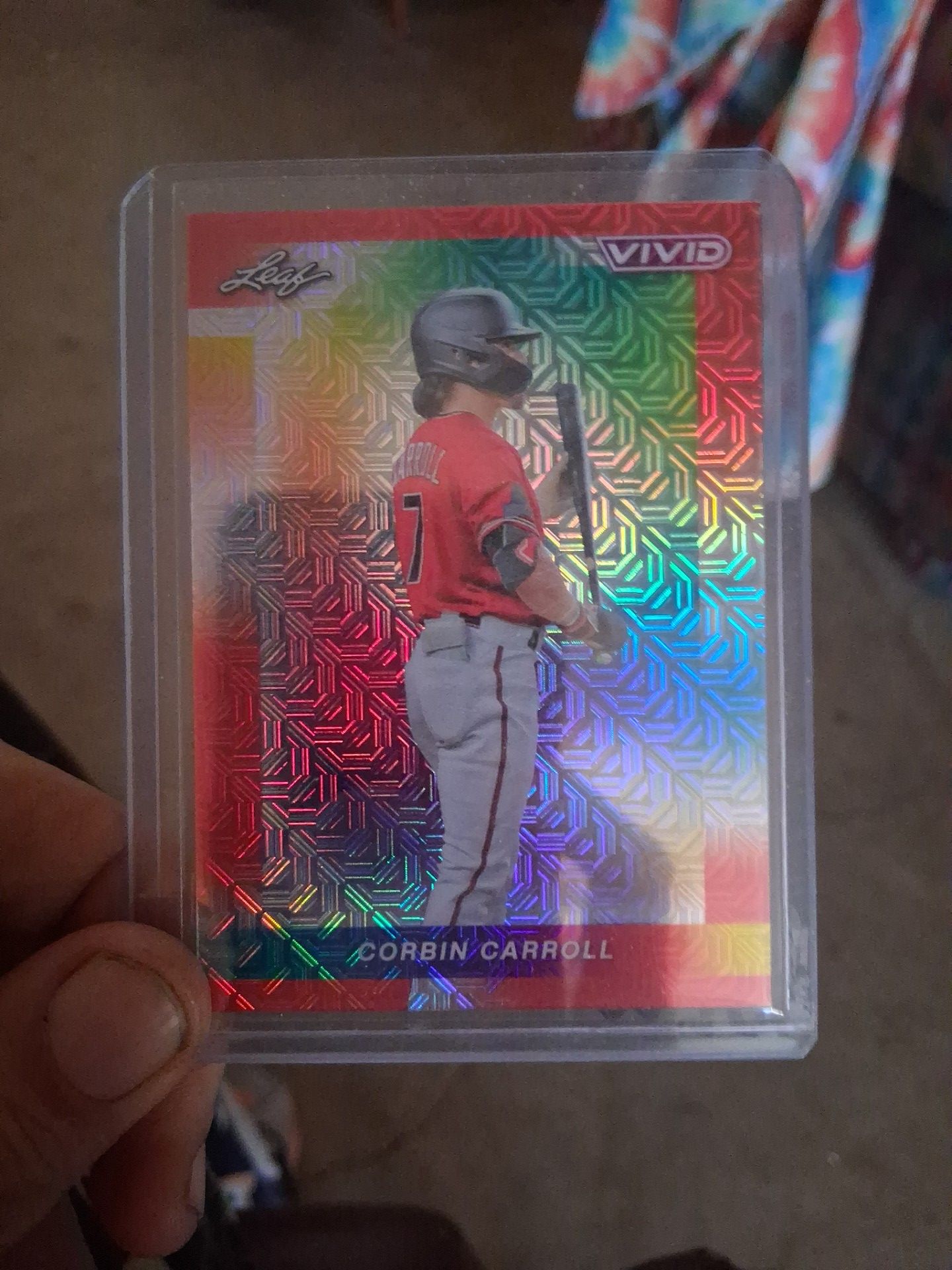 2023 leaf vivid corbin carrol rc rainbow mojo /8