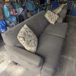 Mid Century Modern Couch, Live Seat And Arm Chairs 