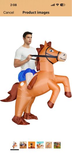 Inflatable Costume Adult Ride On Horse Costumes Cowboy Air Blow Up Funny Riding Horse Suit for Men Women Halloween