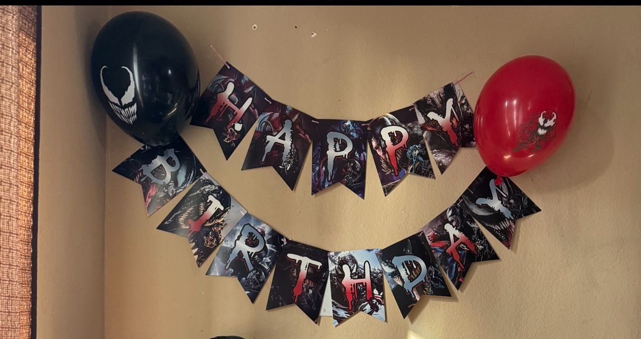 Birthday Banner Venom Theme