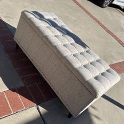 Cream Fabric Ottoman 