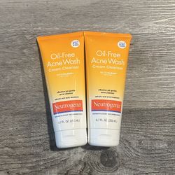 Neutrogena Oil Free Acne Wash Cream Cleanser 6.7 Oz $5 Each