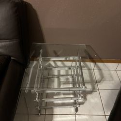 Ashley Glass & Chrome Coffee Table & 2 End Tables