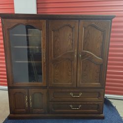 American Drew  Solid Oak Media Armoire/Wall Unit 