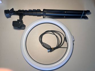 Ring Light with Adjustable Tripod Stand & Phone Holder – USB Powered