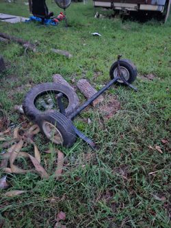 Small trailer axle with leaf springs and wheels