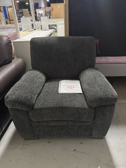 Brand new gray fabric accent chair.