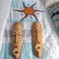 2 African Mask 1 Sun Hanger Bundle 
