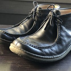 Hush Puppies Men’s Black Leather Chukka Boots Size 11.5M