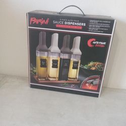 PARINI 4PC  AUTO-POUR  SAUCE DISPENSERS, NIB