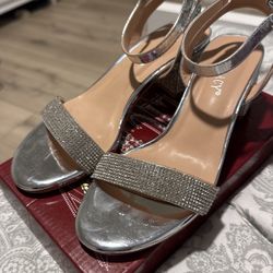 Delicacy - silver 1 Inch sparkly heels 