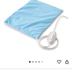 Sunbeam Heating Pad for Pain Relief | Standard Size Ultra Heat, 3 Heat Settings | Light Blue, 12 Inch x 15 Inch 