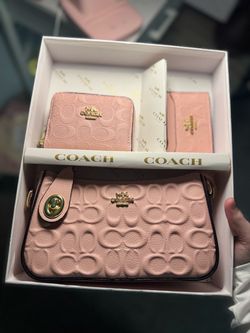 Coach Signature Embossed Pink Gift Set