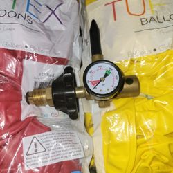 9 Packs of TUF TEX 17" Balloons With Helium Tank Regulator