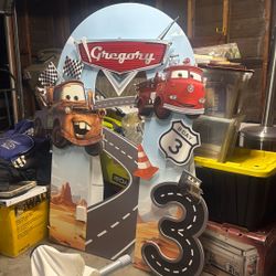 Birthday Backdrop cars Theme