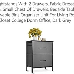 Dresser for Bedroom with 2 Drawers, Fabric Storage Nightstands, Removable Bins Organizer
