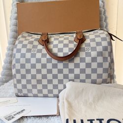 Speedy 30 damier azur