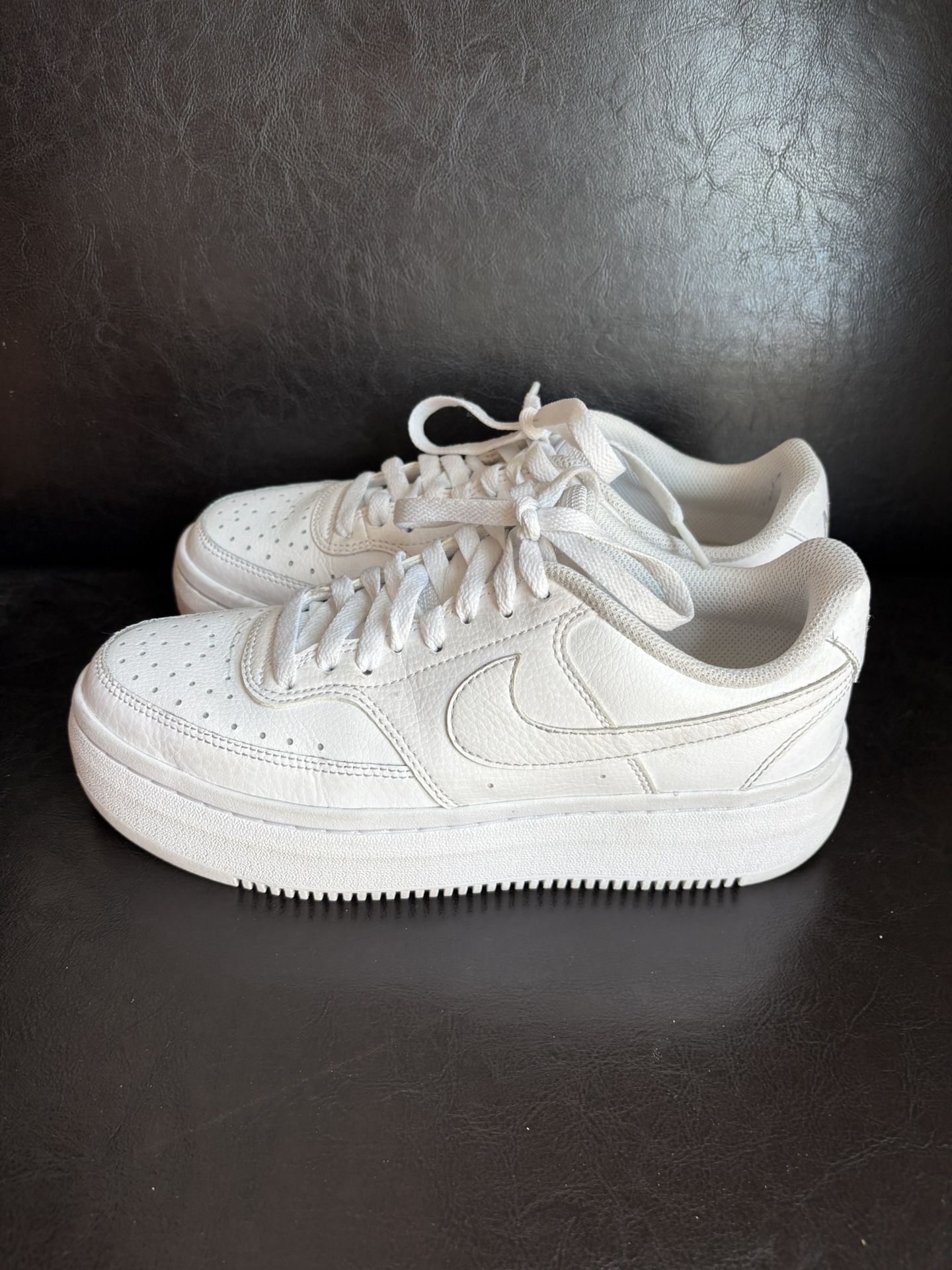 White Nike Court Vision Alta Platform Sneakers