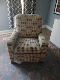 Upholstered Accent Armchair with Patterned Fabric