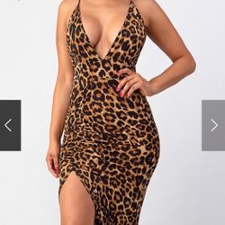 Leopard Cross back Dress 