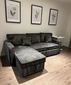 Brand new sectional sofa bed with storage