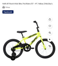 18 In Huffy Bike W/ Training Wheels