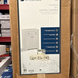 Everdean 25 in. Single Sink White Bath Vanity with White Cultured Marble Top