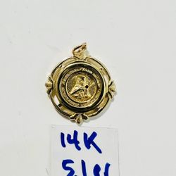 14K Solid Gold Pendant For Wedding 5.1Gr