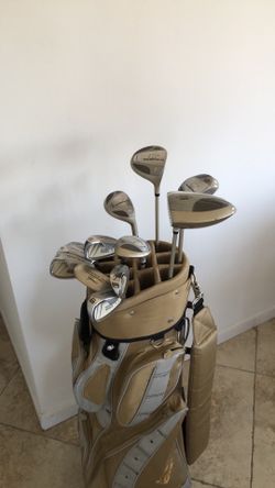Ladies Golden Bear golf set RH Driver 3,5 Hybrid 4,5 irons 6-SW putter bag excellent condition Headcovers