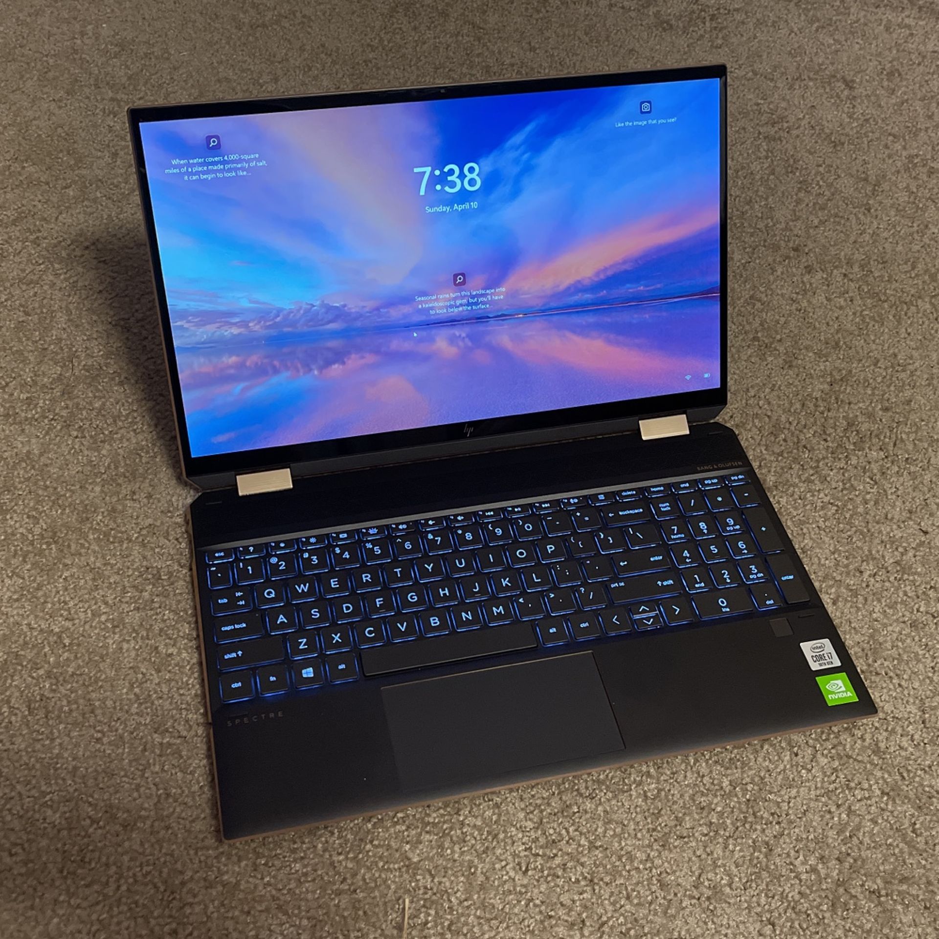 15.6”4k OLED HP SPECTRE 2in1 TouchScreen, i7, 16gb Ddr4 + Gpu