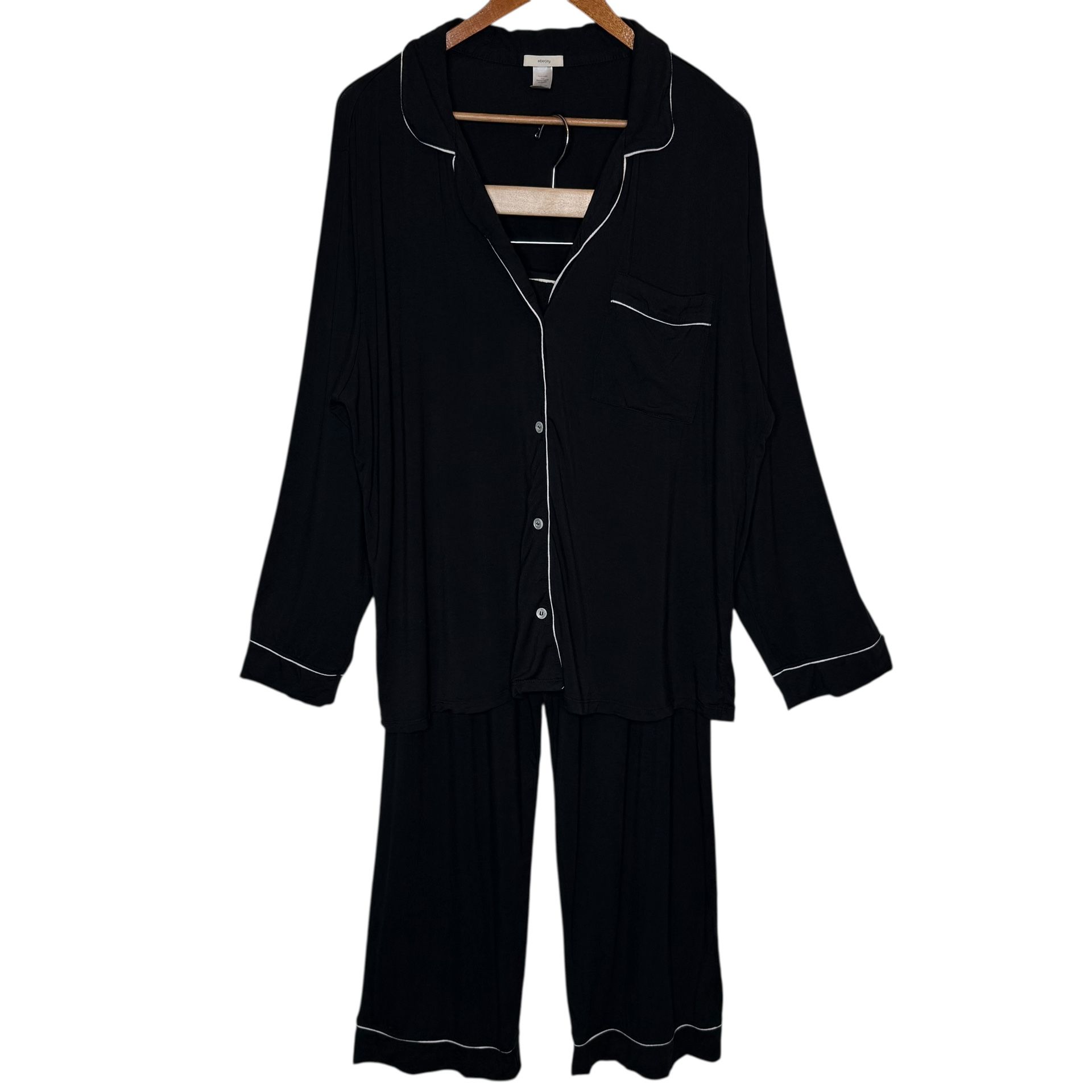Eberjey Women’s Black Pajama Set Pants And Shirt XL