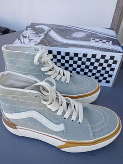 Vans Sk8 Hi Tapered Stacked Green Milieu Gum Platform Sole Sneakers Size 6. New!
