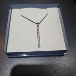 Silver Necklace W 2 Inch ! Pendant 