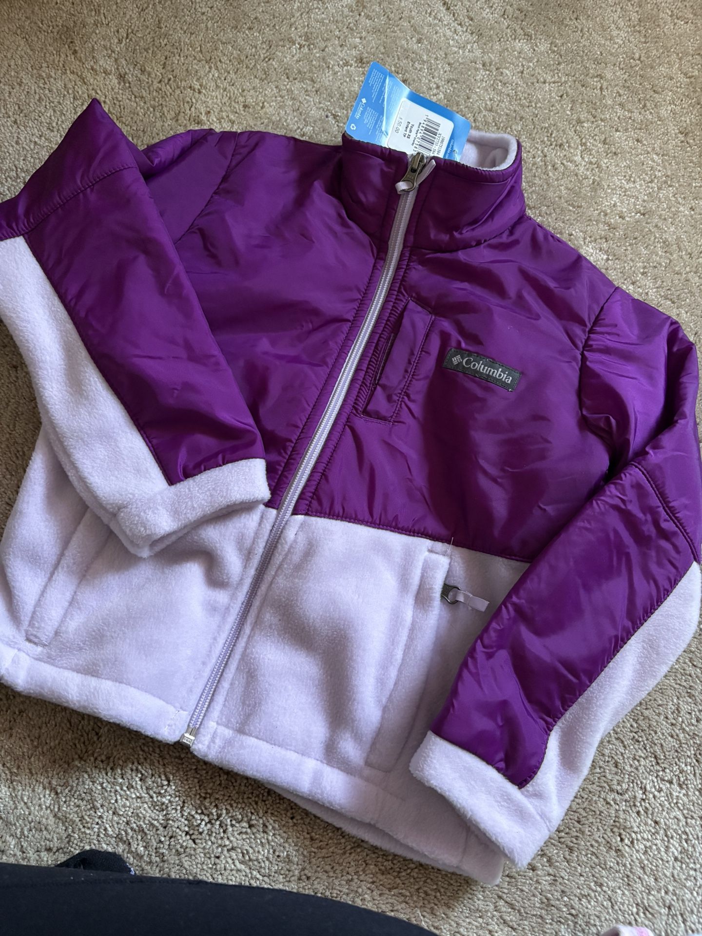 New With Tags Warm Fleece Zip Up Jacket Columbia Youth XS