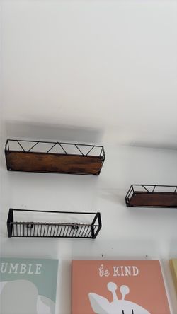 On the wall shelves