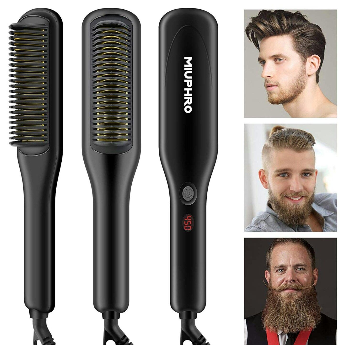 Beard Straightener for Man, Miuphro PTC Ceramic Heating