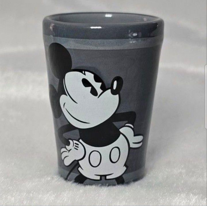 DISNEY PARKS MICKEY BLACK & WHITE THE MOUSE IN THE HOUSE SHOT GLASS