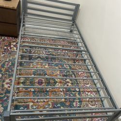 Twin Gray Metal Bed Frame 