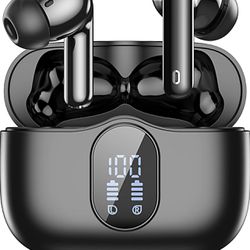 Brandnew Wireless Earbuds Bluetooth Headphones LED Power Display Earphones Active Noise Cancelling Earbuds Hi-Fi Stereo Sound Ear Buds in-Ear Headphon