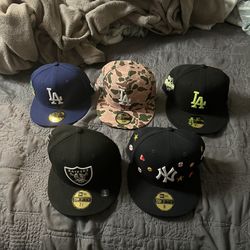 New Era Fitted Hats Dodgers , Raiders , Yankees