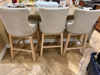 4 linen  bar stools counter height